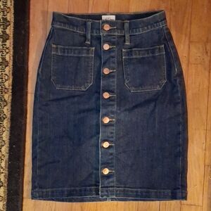 J. Crew Classic Button-front Blue Denim Skirt Size 28